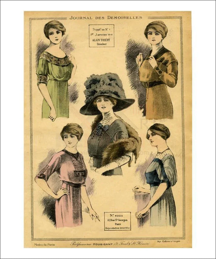 Demoiselles #4955, fashion, Art Print - VINTAGEARTREPRINTS.COM