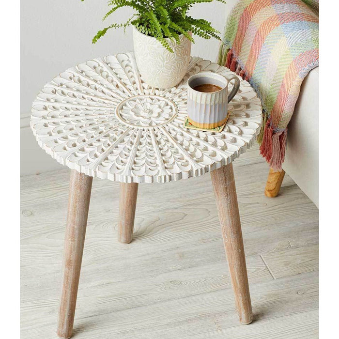 Khilana Carved Table- Sold Individually (*Local Pickup/Local Delivery Only)