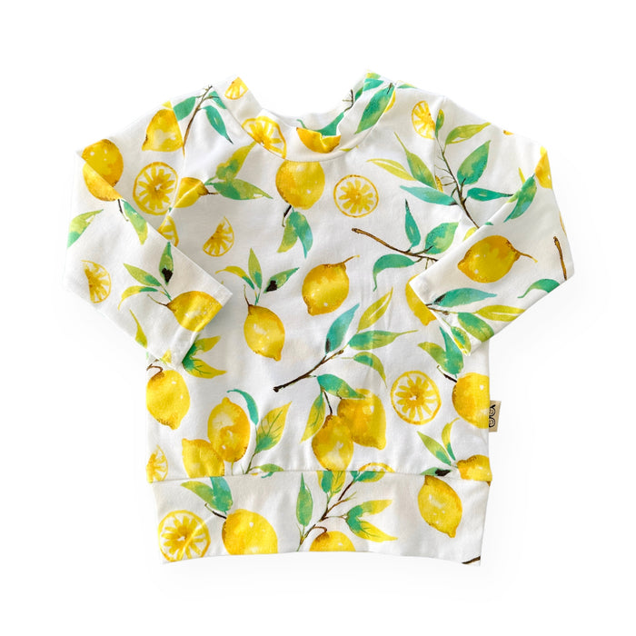 Lemons on White Lounge Top