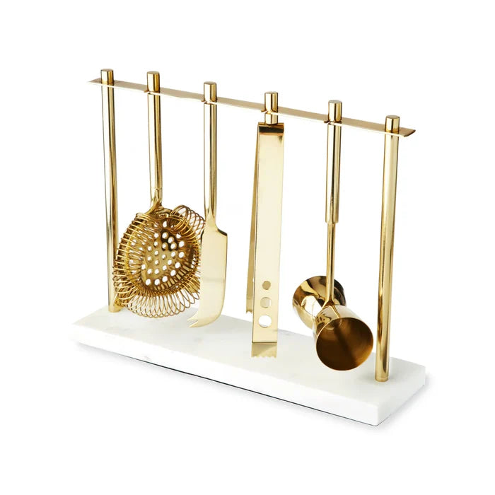 Marble & Gold BarTool Set