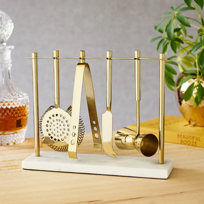 Marble & Gold BarTool Set