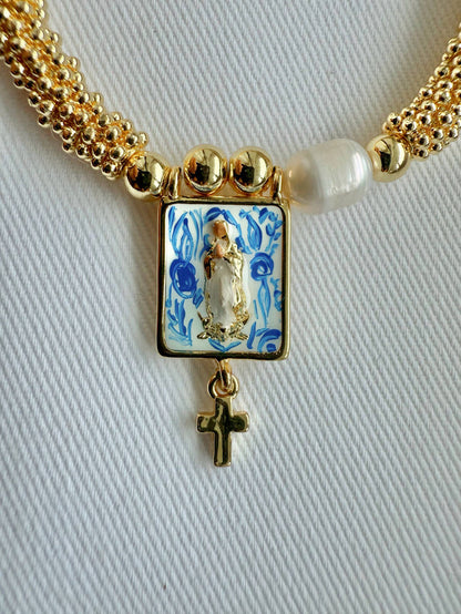 Mary in Blue China Bracelet