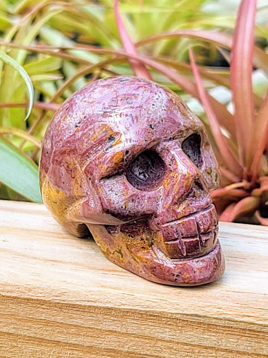 Medium Ocean Jasper Skull Carving