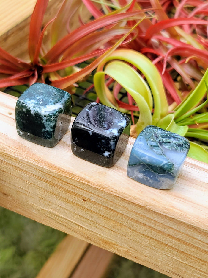 Moss Agate Cube