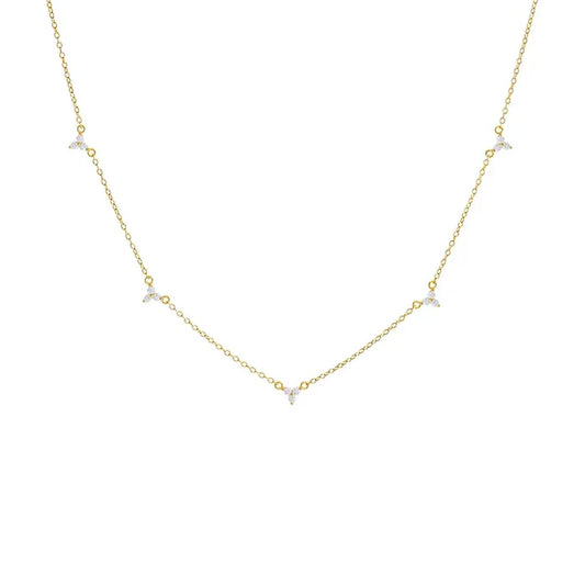 Multi CZ Trio Necklace