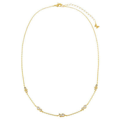 Multi Double CZ Bezel Charm Necklace