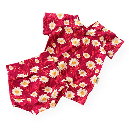 Mums Flowers on Burgundy Summer Lounge Set