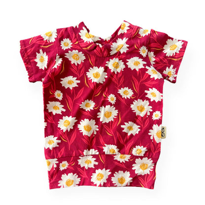 Mums Flowers on Burgundy Summer Lounge Top