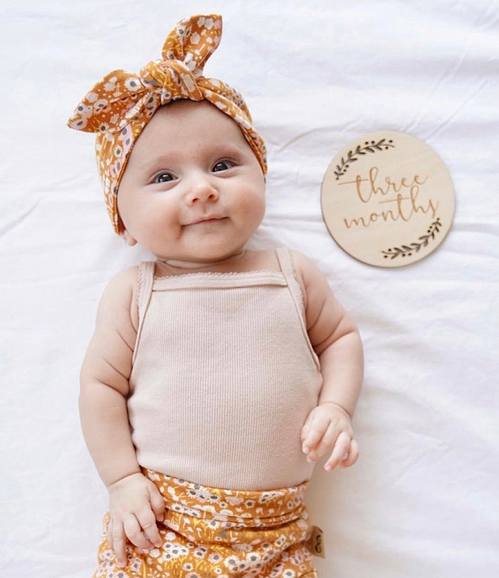 Mustard Floral Headbands