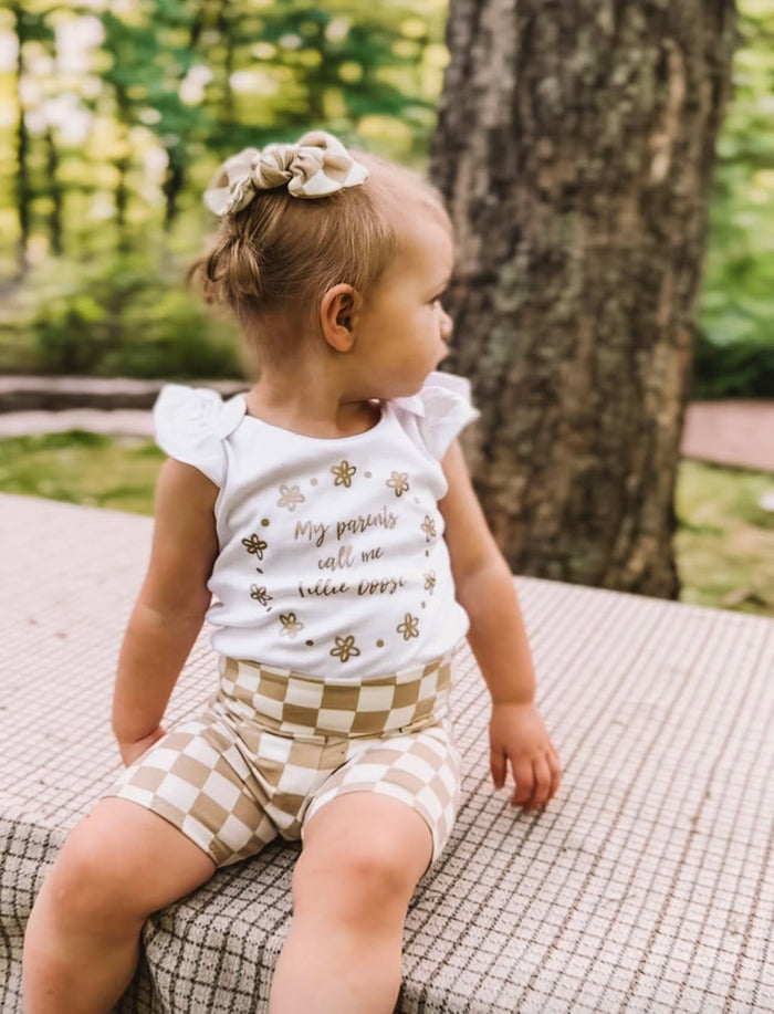 My Parents Call Me Custom Flutter Sleeve White Bodysuit