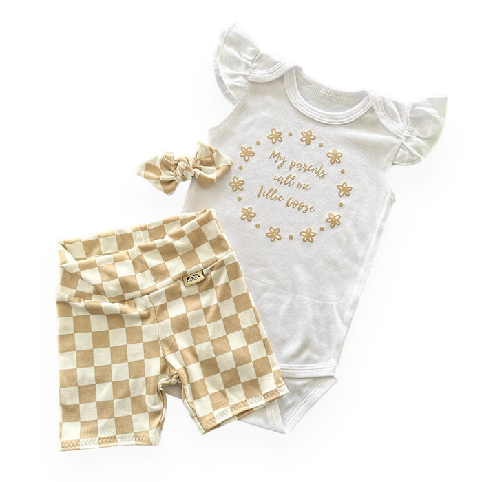 My Parents Call Me Custom Flutter Sleeve White Bodysuit