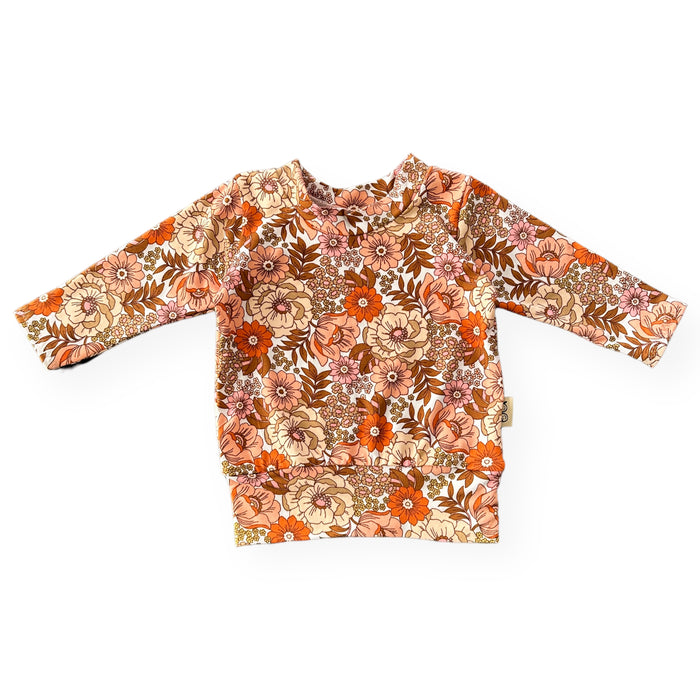 Neutral Boho Floral Lounge Top