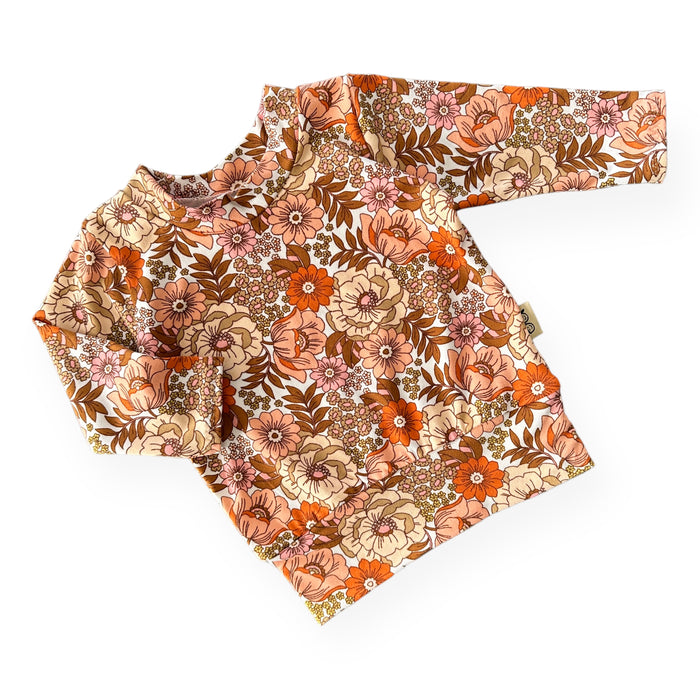Neutral Boho Floral Lounge Top