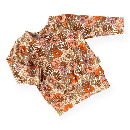 Neutral Boho Floral Lounge Top