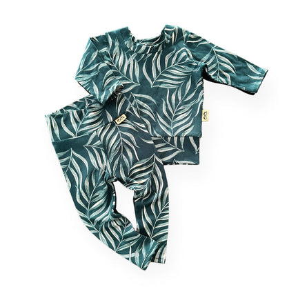 Ocean Teal Pampas Leaves Lounge Set