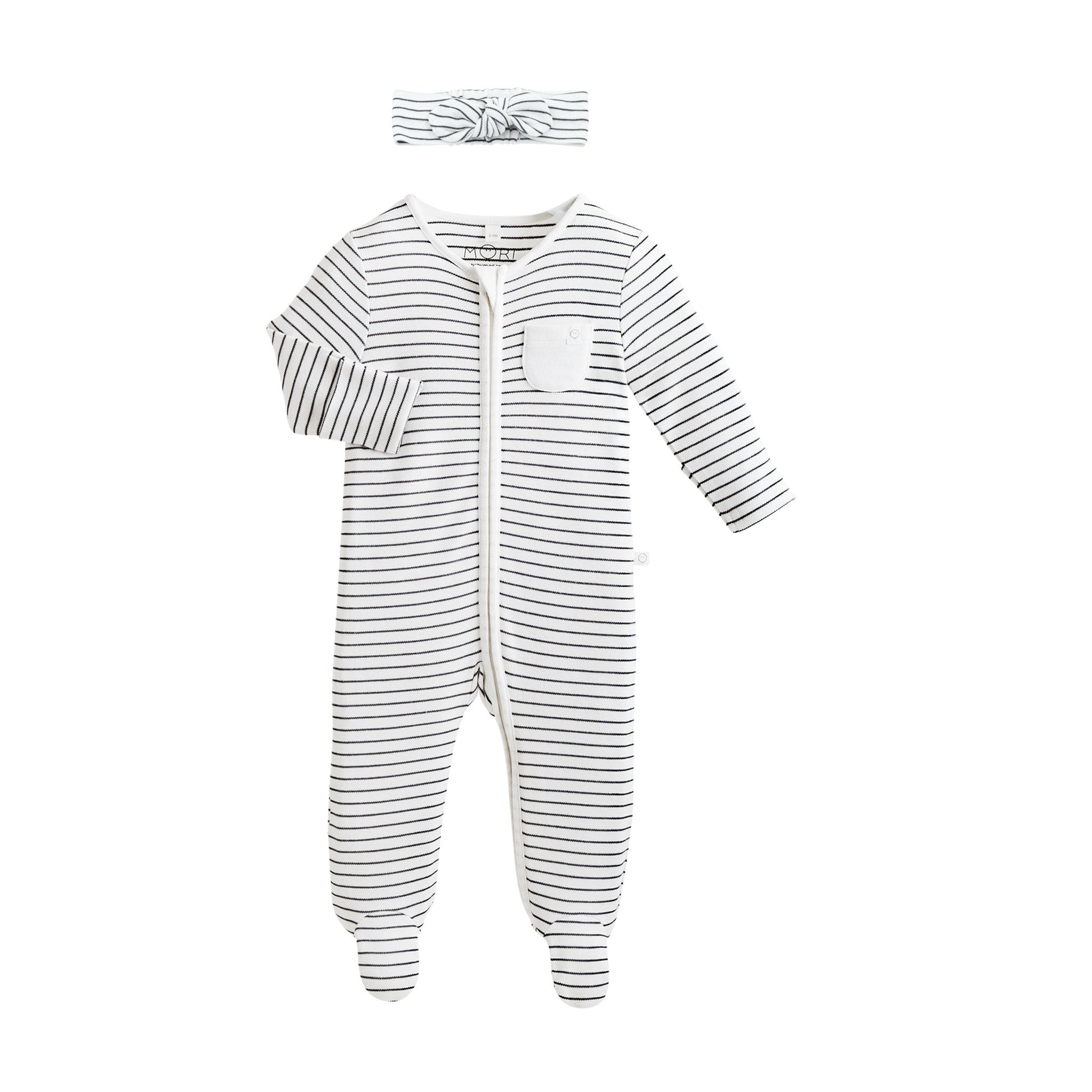 Headband & Zip-Up Sleepsuit Set