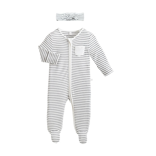 Headband & Zip-Up Sleepsuit Set
