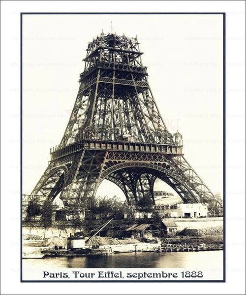 Paris, Eiffel Tower, 1888 - VINTAGEARTREPRINTS.COM