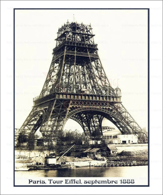 Paris, Eiffel Tower, 1888 - VINTAGEARTREPRINTS.COM