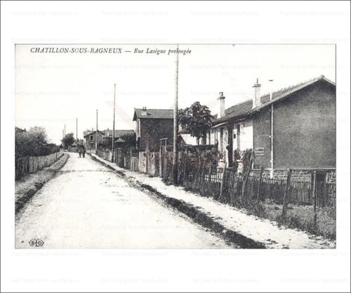 Paris suburb, Chatillon City rue Lasegue prolongee - VINTAGEARTREPRINTS.COM