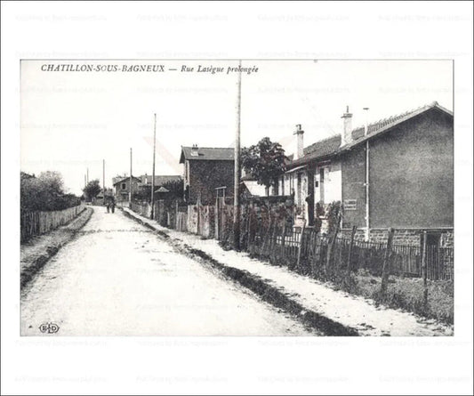 Paris suburb, Chatillon City rue Lasegue prolongee - VINTAGEARTREPRINTS.COM