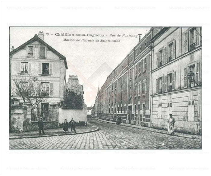 Paris suburb, Chatillon rue de fontenay maison de retraite de saint-Anne - VINTAGEARTREPRINTS.COM