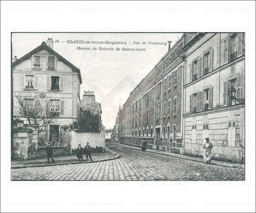 Paris suburb, Chatillon rue de fontenay maison de retraite de saint-Anne - VINTAGEARTREPRINTS.COM