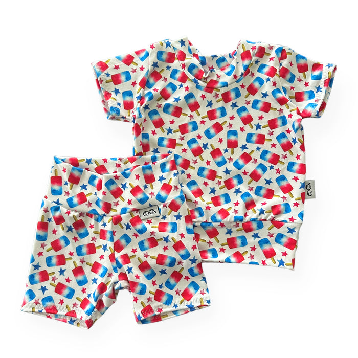 Patriotic Popsicles Biker Shorts Lounge Set