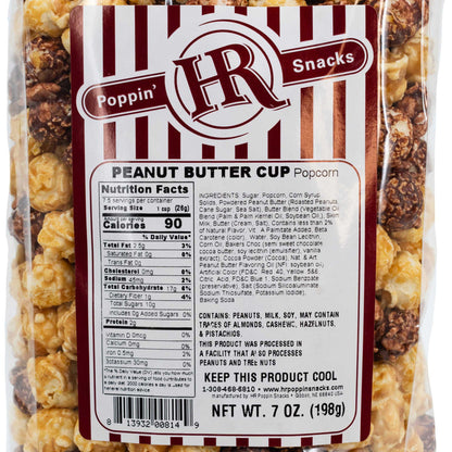 Peanut Butter Cup Popcorn | Pack of 3 | 7 oz | HR Poppin' Snacks