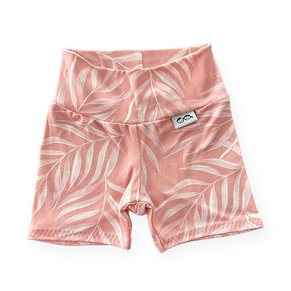 Pink Pampas Leaves Biker Shorts Lounge Set