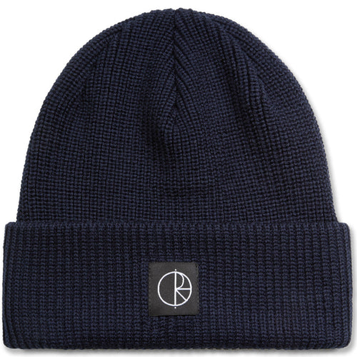 Polar - Double Fold Merino Beanie (Navy/Brown)
