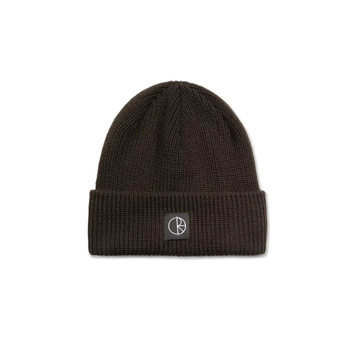 Polar - Double Fold Merino Beanie (Navy/Brown)