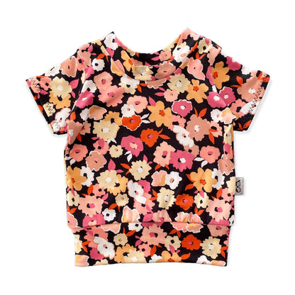 Poppies on Black Summer Lounge Top