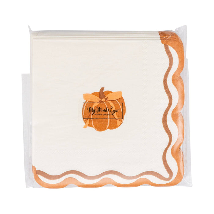 Pumpkin Bow Cocktail Napkins