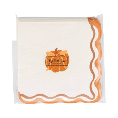 Pumpkin Bow Cocktail Napkins