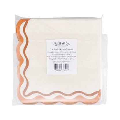 Pumpkin Bow Cocktail Napkins