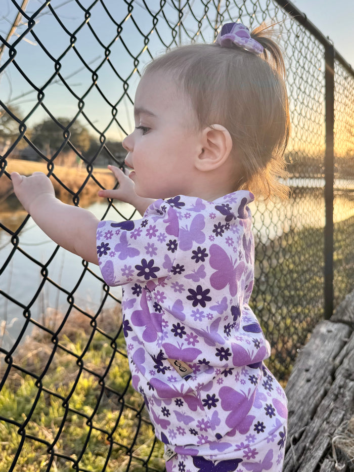 Purple Butterflies Summer Lounge Top