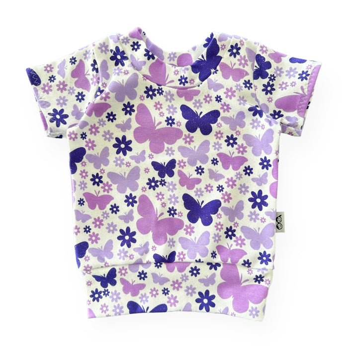 Purple Butterflies Biker Shorts Lounge Set