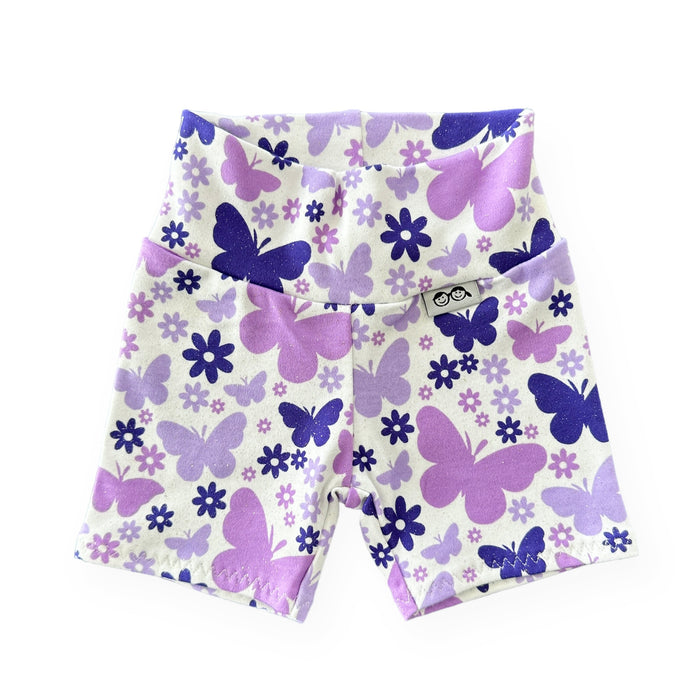Purple Butterflies Biker Shorts Lounge Set
