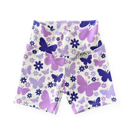 Purple Butterflies Biker Shorts Lounge Set