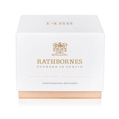 Rathbornes 1488 - Dublin Tea Rose, Oud & Patchouli Scented Classic Candle