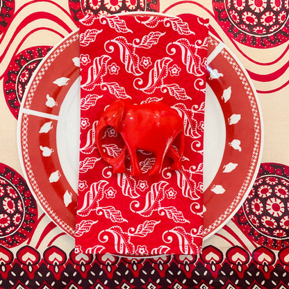 Red Elephant Napkin Rings - Ring Set