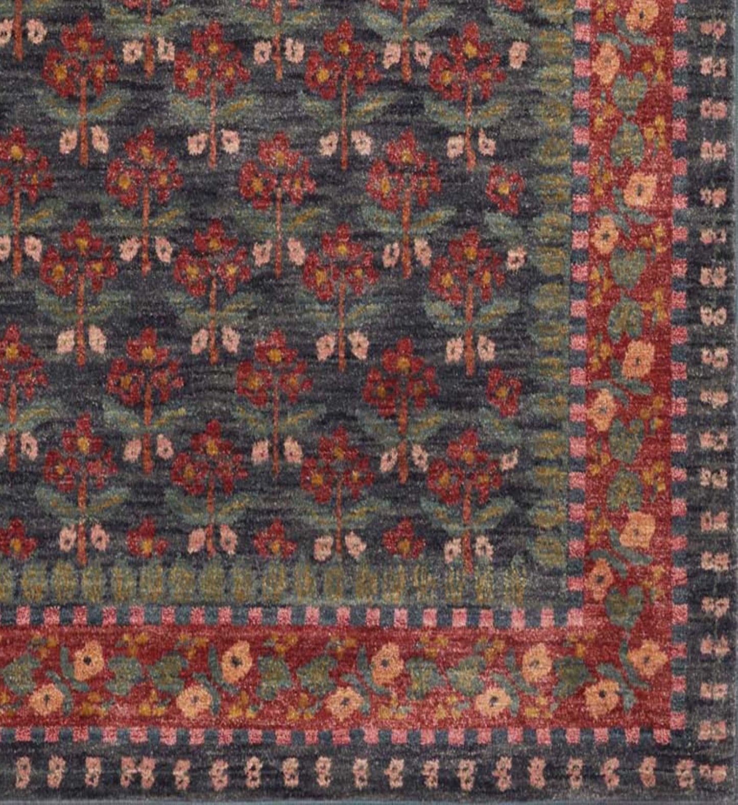 Fiore Forte Power-Loomed Rug - Navy