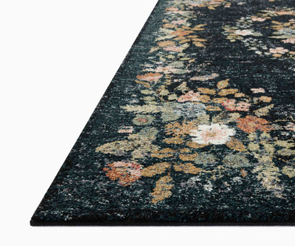 Laurel Strawberry Fields Medallion Power Loomed Rug - Navy
