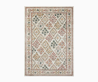 Laurel Parquet Power Loomed Rug - Cream