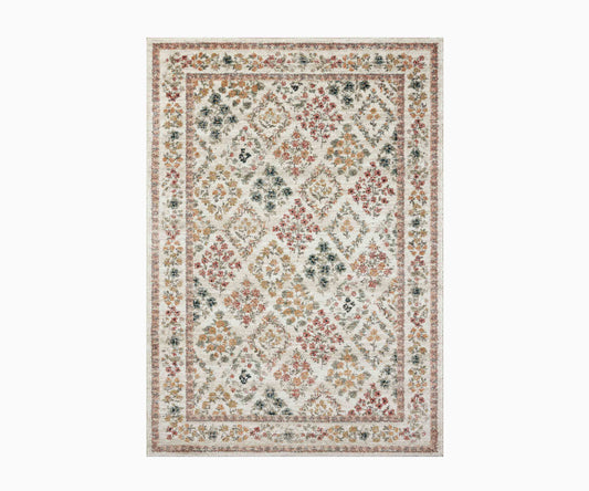 Laurel Parquet Power Loomed Rug - Cream