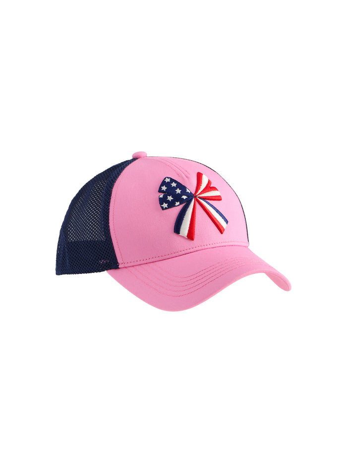 Shiraleah Bow Flag Trucker Hat, Pink