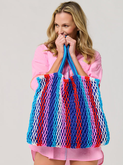 Shiraleah Braziliana Stripe Tote, Blue