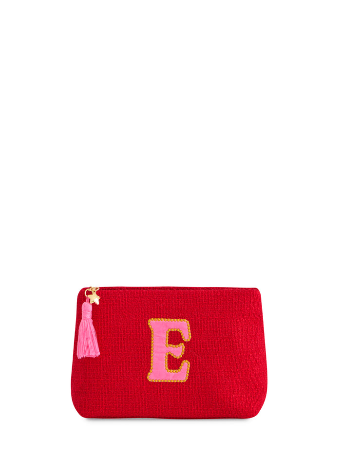 Shiraleah "E" Mara Initial Zip Pouch, Red