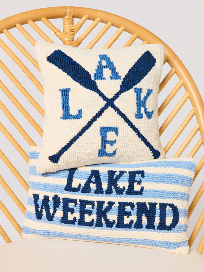 Shiraleah "Lake Weekend" Pillow, Blue
